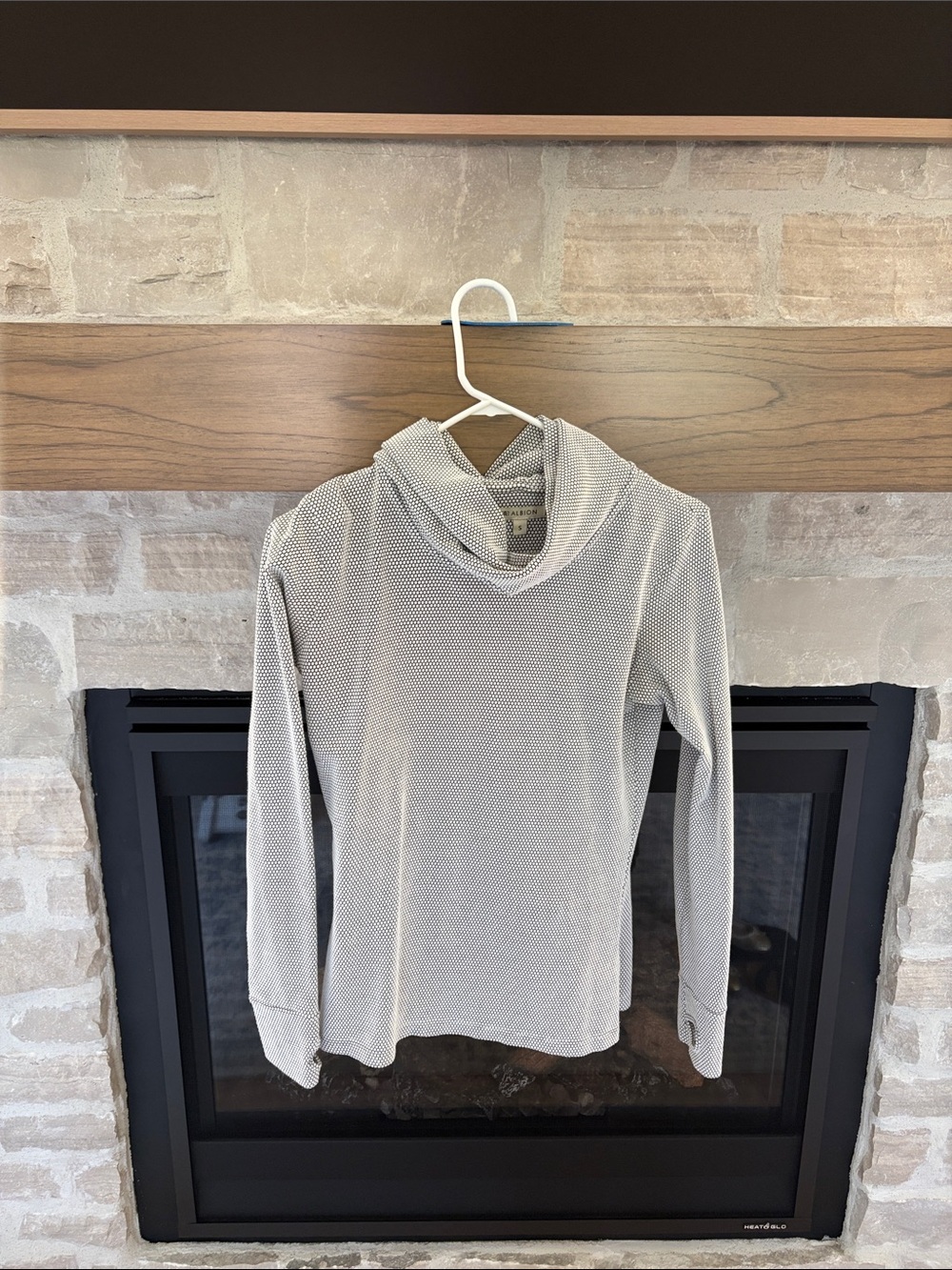 Albion Light Gray Cowl-Neck Long Sleeve Top